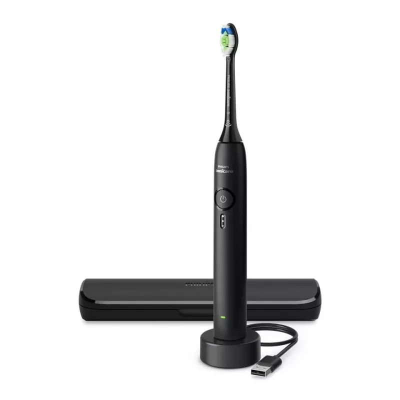Įkraunamas soninis dantų šepetėlis Philips 3100 serijos HX4033/32 – ličio jonų baterija, 1 rankena, 1 šepetėlio galvutė, Daily Care režimas, juodas