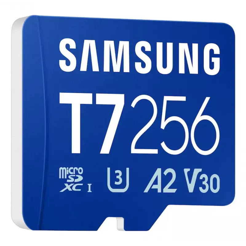 Samsung T7 256 GB mėlyna microSDXC atminties kortelė UHS-I U3 V30 skaitymas 170 MB/s