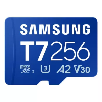 Samsung T7 256 GB mėlyna microSDXC atminties kortelė UHS-I U3 V30 skaitymas 170 MB/s