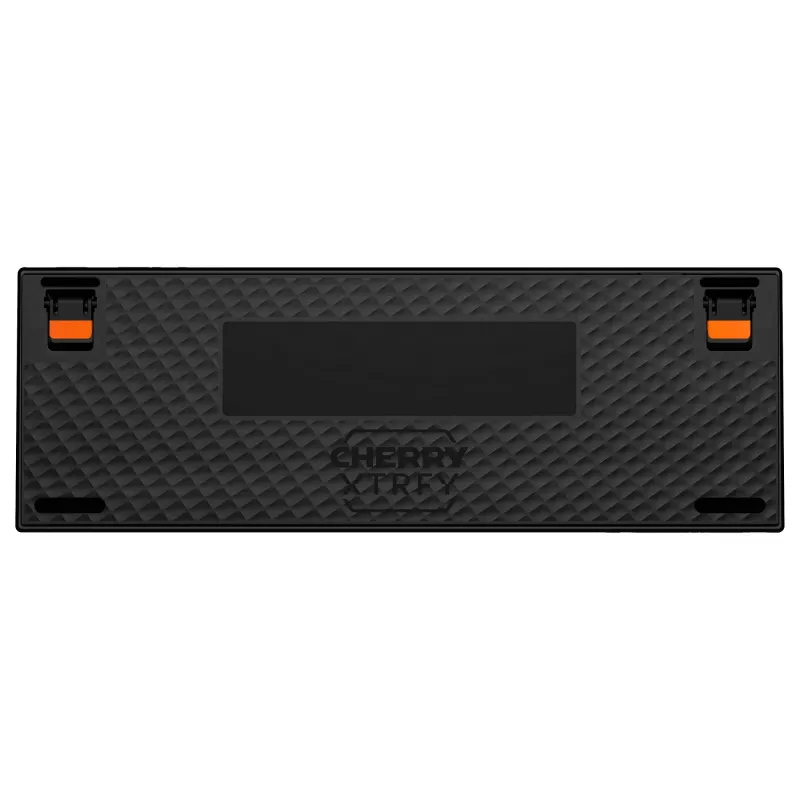 Mechaninė žaidimų klaviatūra Cherry K5 PRO TMR COMPACT — 65 % AZERTY, USB laidinė, RGB foninis apšvietimas, Juoda/Oranžinė