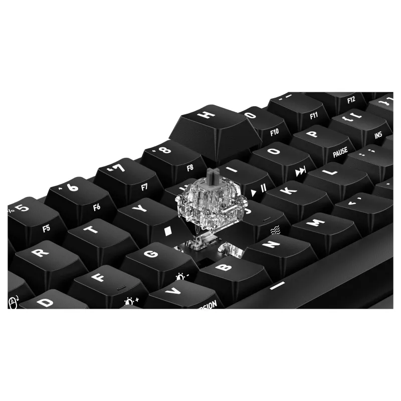 Mechaninė žaidimų klaviatūra Cherry K5 PRO TMR COMPACT — 65 % AZERTY, USB laidinė, RGB foninis apšvietimas, Juoda/Oranžinė
