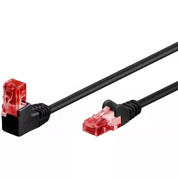 GOOBAY Cat6 tinklo jungiamasis kabelis 0,25 m, U/UTP, RJ-45 į RJ-45, 90° kampu, juodas