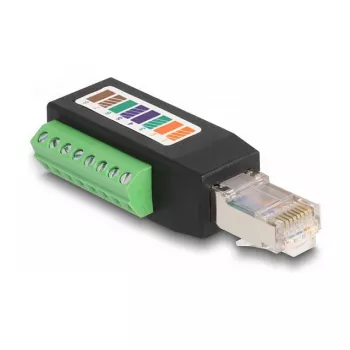 DeLOCK RJ45 kištukas Cat.5e į gnybtų bloką adapteris 90° kampu