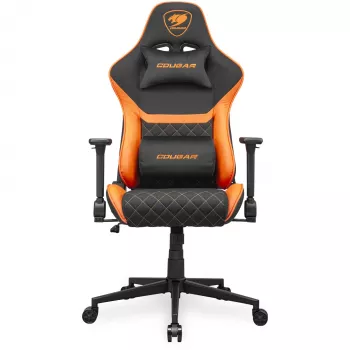 Universali žaidimų kėdė COUGAR Gaming Armor One V2 F, apmušta, paminkštinta sėdynė, juoda-oranžinė