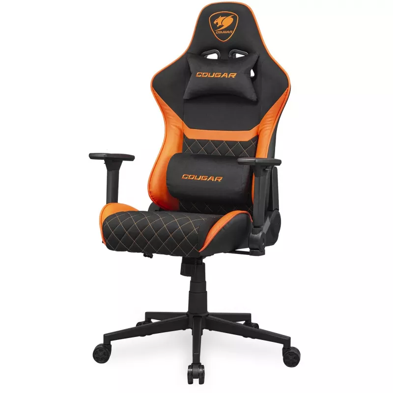 Universali žaidimų kėdė COUGAR Gaming Armor One V2 F, apmušta, paminkštinta sėdynė, juoda-oranžinė