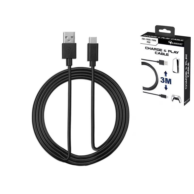 Subsonic įkrovimo ir žaidimo laidas PS5