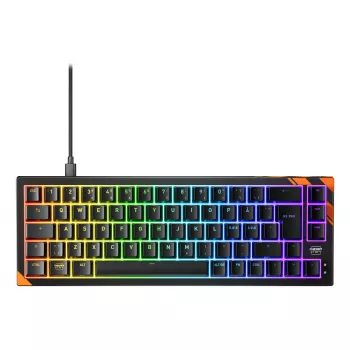Mechaninė žaidimų klaviatūra Cherry K5 Pro TMR Compact 65% QWERTY Nordic Wired USB RGB Juoda/Oranžinė