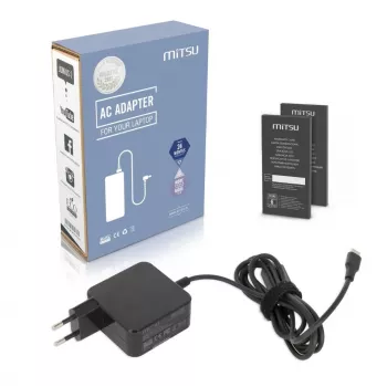 MITSU AC Adapter USB-C 45 W Type-C (Juoda) — 45 W USB-C maitinimo adapteris nešiojamiesiems įrenginiams