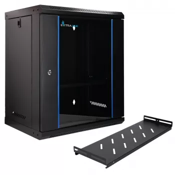 Extralink Lite 12U 530X400 sieninis spintos stovas juodas su lentyna