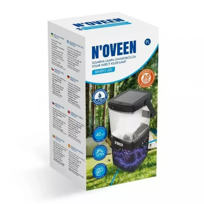 Insekticidinė lempa NOVEEN IKN895 LED IP20, maitinama saulės energija, vidaus patalpoms