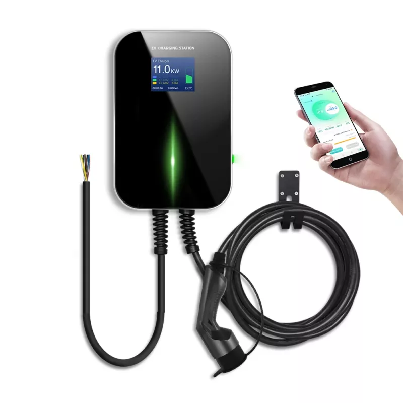 Extralink BS20-BC-22kW-APP Elektromobilio įkroviklis 2 tipo 32A 22kW, 3 fazės, LCD ekranas, programa, 6,1 m