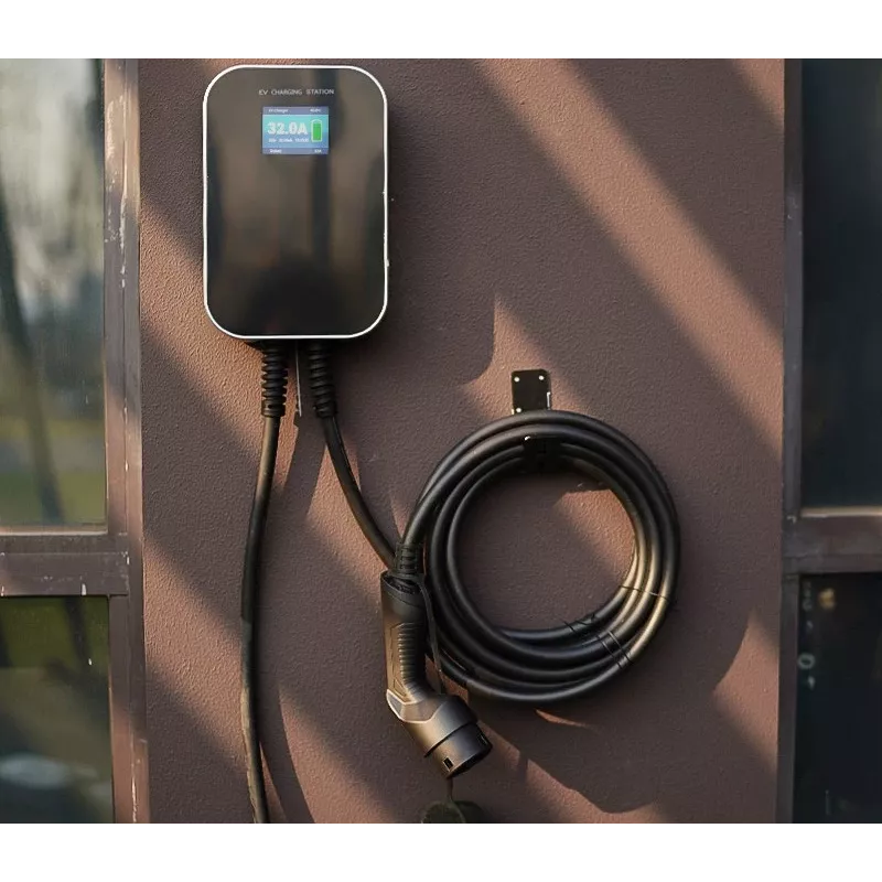 Extralink BS20-BC-22kW-APP Elektromobilio įkroviklis 2 tipo 32A 22kW, 3 fazės, LCD ekranas, programa, 6,1 m