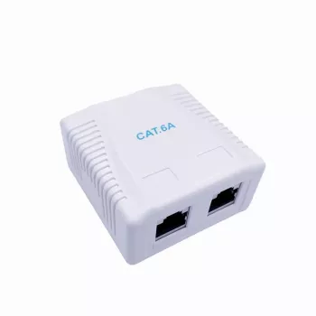 GEMBIRD Gniazdo natynkowe 2×RJ45 Cat6A FTP – sieninis ekranuotas lizdas