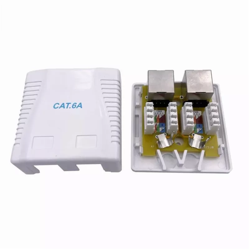 GEMBIRD Gniazdo natynkowe 2×RJ45 Cat6A FTP – sieninis ekranuotas lizdas