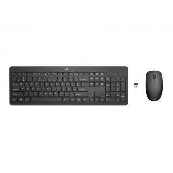 HP 230 belaidis pelės ir klaviatūros rinkinys, pilno dydžio, RF belaidis, membraninė, juoda, pelė įtraukta