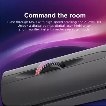 Belaidė ambidekstrinė Bluetooth pelė Lenovo 4Y51T62792 — IR LED, 4000 DPI, 7 mygtukai, ratukas, pilka