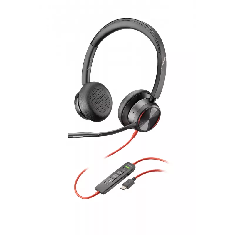 HP Poly Blackwire 8225 USB-C ausinės, laidinės, biurui/skambučių centrui, 185 g, juodos