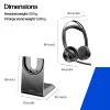 Ausinių komplektas HP Poly Voyager Focus 2-M USB-C-C su USB-C/A adapteriu, įkrovimo stovu ir Poly+ 3 metų garantija