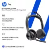 Ausinių komplektas HP Poly Voyager Focus 2-M USB-C-C su USB-C/A adapteriu, įkrovimo stovu ir Poly+ 3 metų garantija