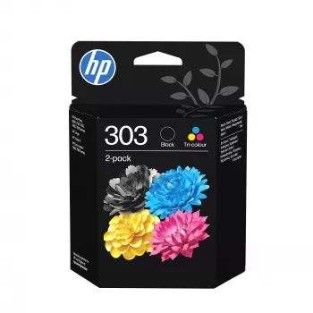 Originalios HP 303 rašalo kasetės, 2 vnt., juoda/trispalvė, standartinė talpa