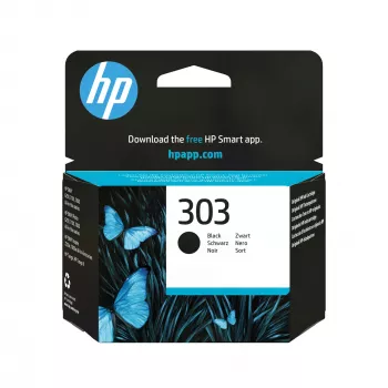 Kasetė HP 303 Black Original – pigmentinis juodas rašalas, standartinė talpa, vieno paketo