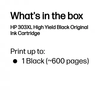 HP 303XL didelės talpos originali juoda kasetė