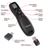 Verbatim Keynote Wireless Presenter su LCD ekranu, RF, USB, 30 m, juoda