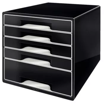Leitz Desk Cube 5 stalčių organizatorius, juodas