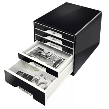 Leitz Desk Cube 5 stalčių organizatorius, juodas