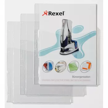 Rexel Extra Capacity kišenės su priekine kišene, 210 x 297 mm (A4), skaidrios, PVC, 0,18 mm