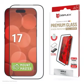 Displex Premium Screen Protector (Full Cover, 10H) Apple iPhone 17, viso ekrano apsauginis stiklas