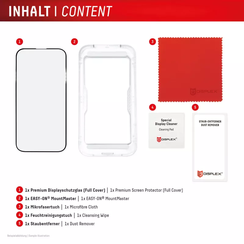 Displex Premium Screen Protector (Full Cover, 10H) Apple iPhone 17, viso ekrano apsauginis stiklas