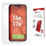 Apsauginis stiklas ir dėklas e.v.i. Displex, skirtas Apple iPhone 16e/17e, grūdintas, permatomas, atsparus įbrėžimams