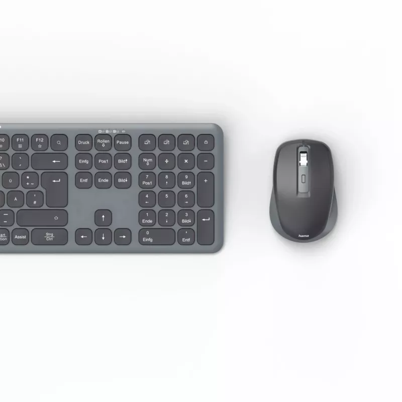 Hama WKM-550 belaidis klaviatūros ir pelės rinkinys RF Wireless + Bluetooth QWERTZ vokiškas juodas