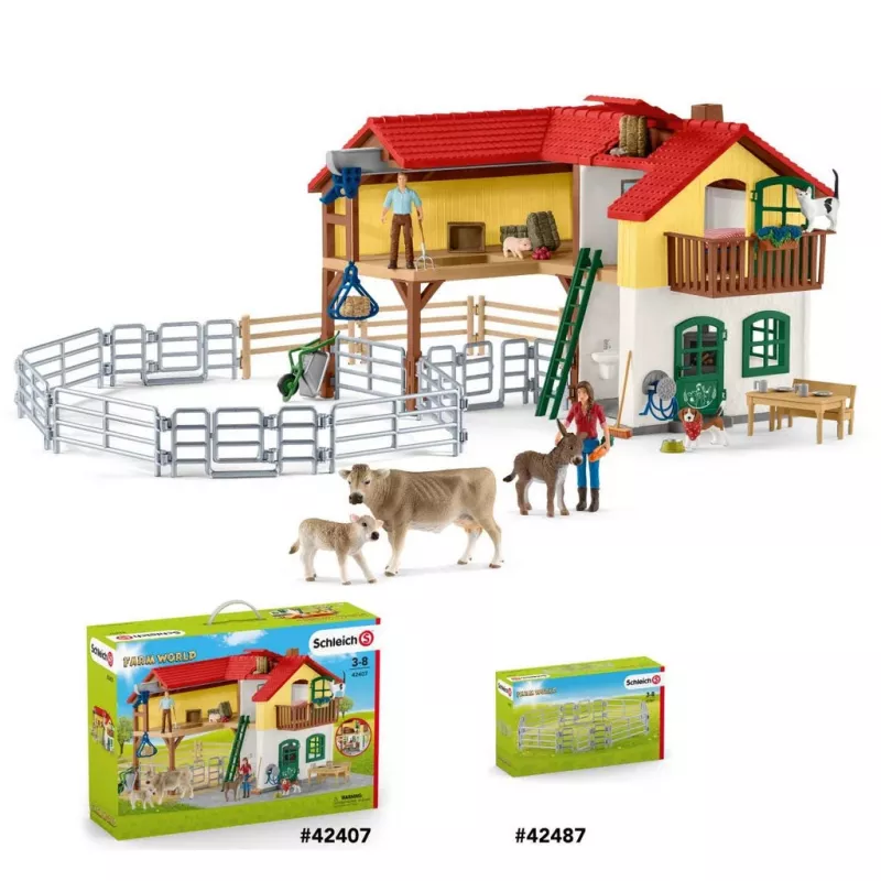 Schleich aptvarų tvora žaisliniams gyvūnams, 3 m., sidabrinė
