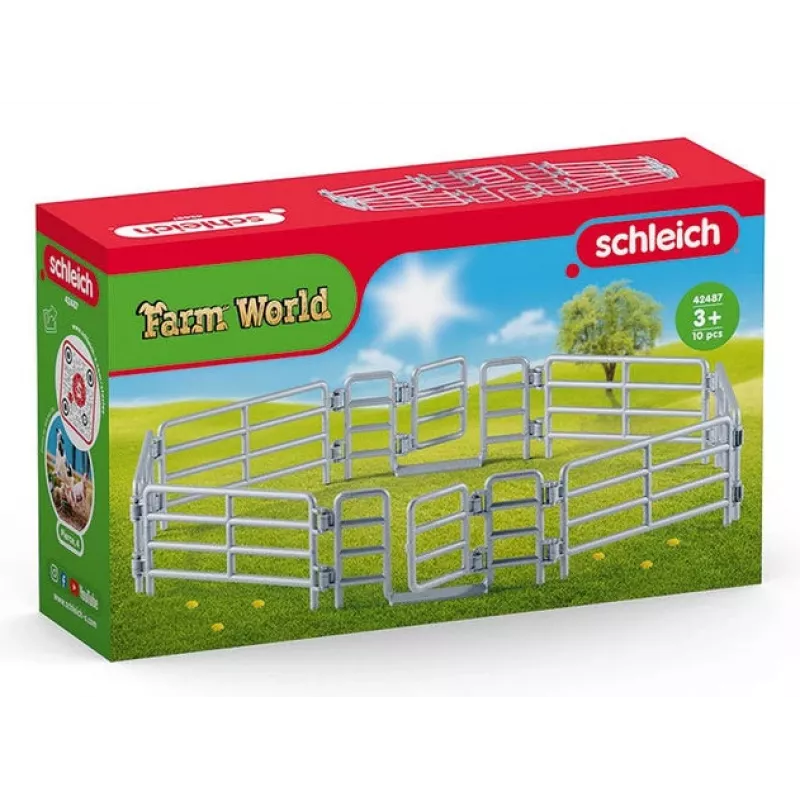 Schleich aptvarų tvora žaisliniams gyvūnams, 3 m., sidabrinė
