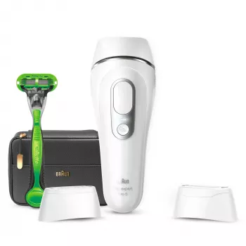 Braun Silk·expert Pro 5 PL5145 – prietaisas plaukų šalinimui impulsine šviesa (IPL), sidabrinis, baltas