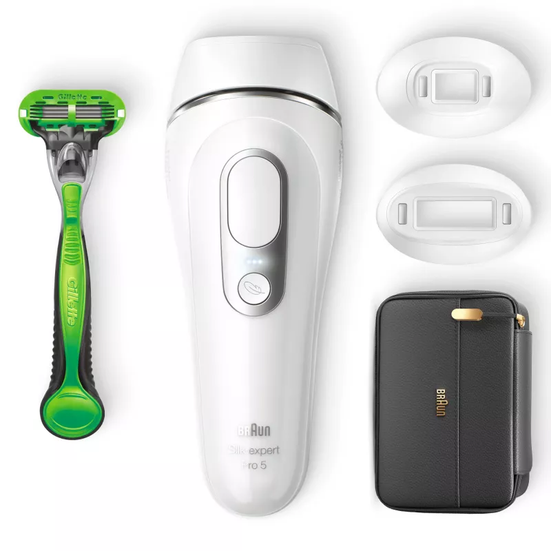 Braun Silk·expert Pro 5 PL5145 – prietaisas plaukų šalinimui impulsine šviesa (IPL), sidabrinis, baltas