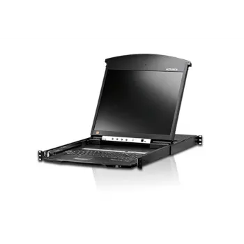ATEN KL1516Ai KVM jungiklis, 16 prievadų, LCD, dvigubų bėgių, 1U, juodas