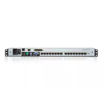 ATEN KL1516Ai KVM jungiklis, 16 prievadų, LCD, dvigubų bėgių, 1U, juodas