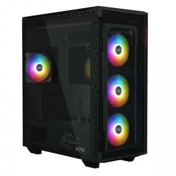 XPG BATTLECRUISER II ST Mid-Tower juodas, Midi bokštas, PC, juodas, ATX, EATX, micro ATX, Mini-ITX, nerūdijantis plienas, Žaidimai
