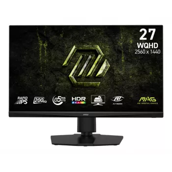 27 colių monitorius MSI MAG 272QPF E20, Rapid IPS, 2560×1440 (WQHD), 0,5 ms, 200 Hz, LED, VESA, aukštis reguliuojamas, juodas