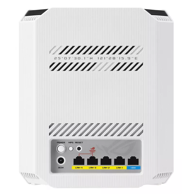 Belaidis maršrutizatorius ASUS ROG Strix GS-BE7200 Wi-Fi 7 2.5 Gigabit Ethernet dvejų juostų (2.4 GHz / 5 GHz) Baltas, Juodas