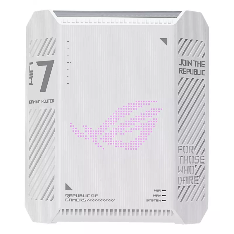 Belaidis maršrutizatorius ASUS ROG Strix GS-BE7200 Wi-Fi 7 2.5 Gigabit Ethernet dvejų juostų (2.4 GHz / 5 GHz) Baltas, Juodas