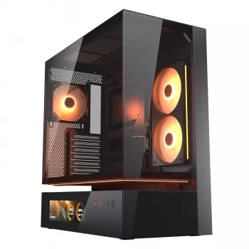 Cougar CFV235 Vision Midi Tower PC korpusas, ARGB, 9,16 colių LCD (1920×462), grūdintas stiklas, juodas