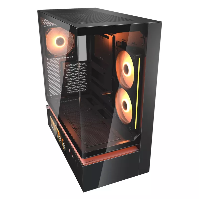 Cougar CFV235 Vision Midi Tower PC korpusas, ARGB, 9,16 colių LCD (1920×462), grūdintas stiklas, juodas