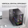 Cougar CFV235 Vision Midi Tower PC korpusas, ARGB, 9,16 colių LCD (1920×462), grūdintas stiklas, juodas