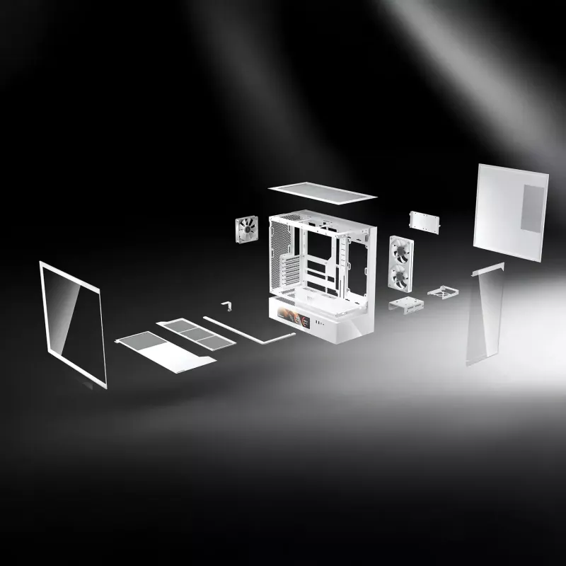 Cougar CFV235 Vision Midi Tower PC korpusas, ARGB, 9,16 colių LCD (1920×462), grūdintas stiklas, juodas