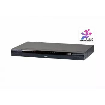 ATEN 16 prievadų 2 magistralių CAT5e/6 KVM per IP jungiklis su LUC (nešiojamojo kompiuterio USB konsolė), garsu ir virtualios laikmenos palaikymu