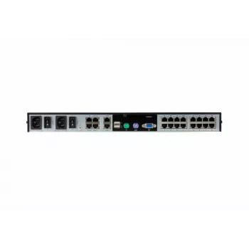 ATEN 16 prievadų 2 magistralių CAT5e/6 KVM per IP jungiklis su LUC (nešiojamojo kompiuterio USB konsolė), garsu ir virtualios laikmenos palaikymu